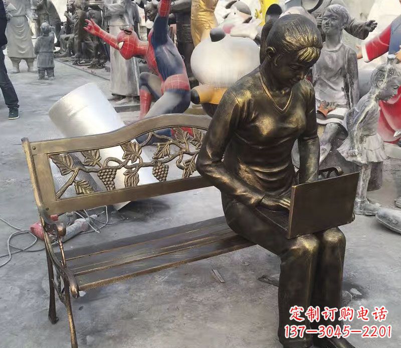 湖北中领雕塑推出优雅可爱的女孩铜雕