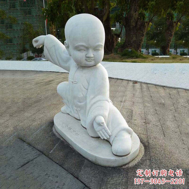 湖北功夫和尚汉白玉石雕