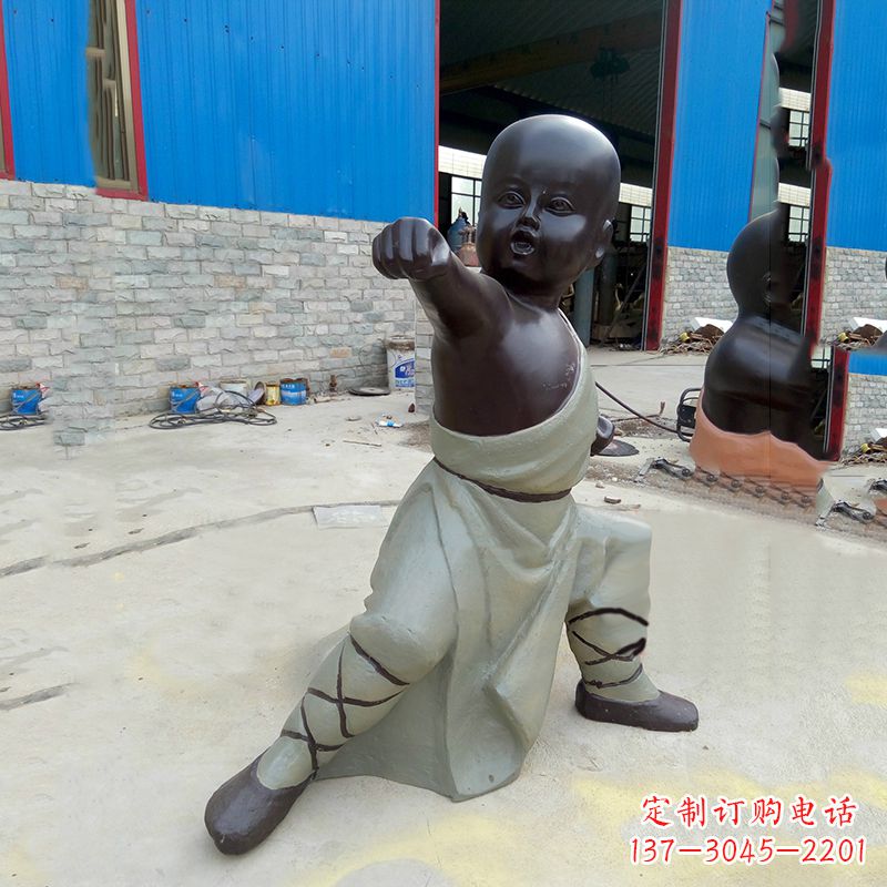 湖北功夫和尚铜雕塑