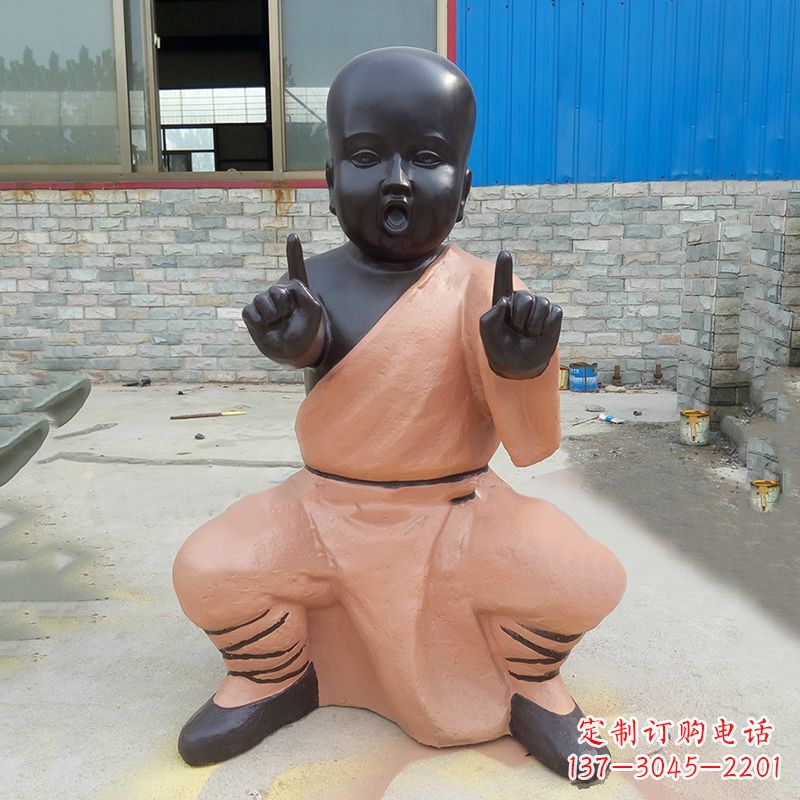 湖北功夫小和尚铜雕