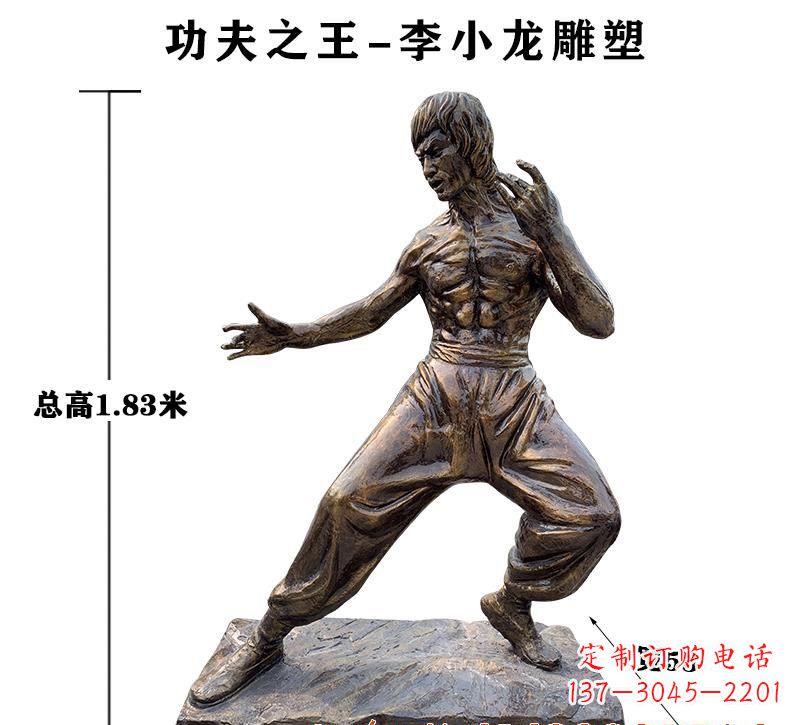 湖北功夫之王李小龙铜雕 (2)