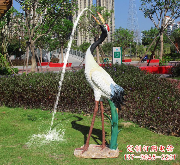 湖北精美雕塑仿真仙鹤动物雕塑