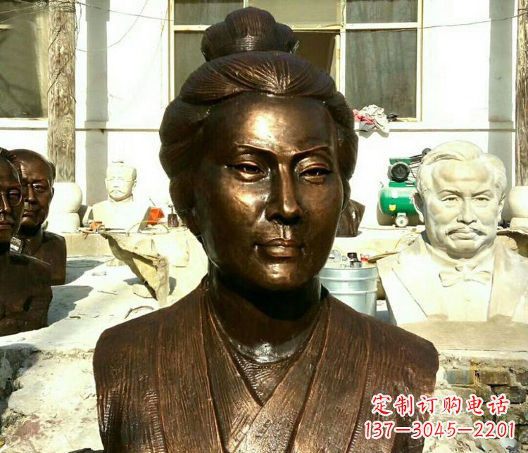 湖北传承经典,精美雕塑李清照胸像铜雕