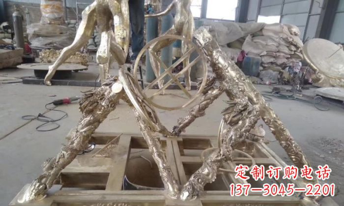 湖北古代浑天仪铜雕 (2)