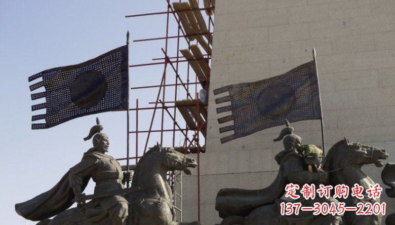 湖北古代将军景区铜雕