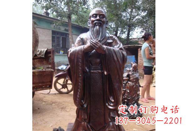 湖北人物雕塑精美玻璃钢仿铜雕塑——孔子系列