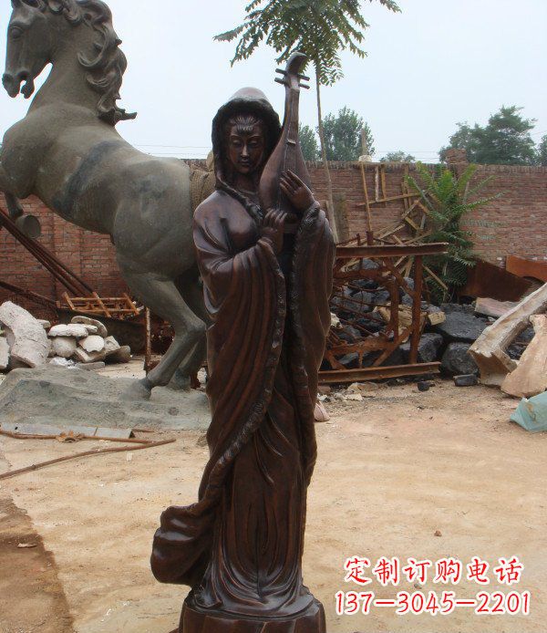 湖北古代美女公园人物铜雕 (2)
