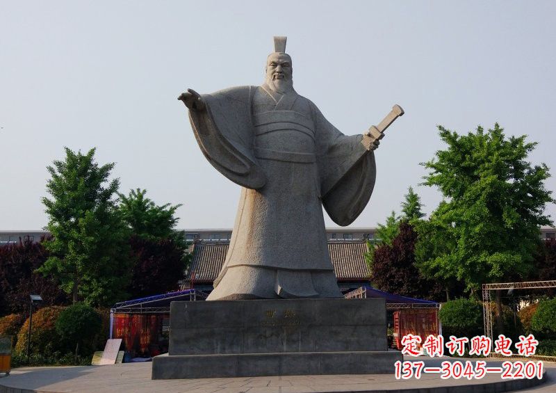 湖北古代名人曹操石雕