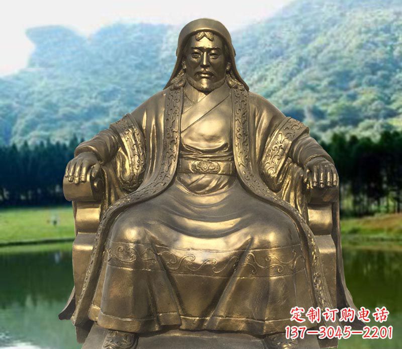 湖北中领雕塑致敬成吉思汗铜雕