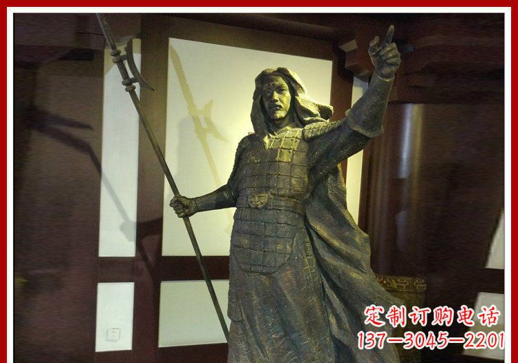 湖北古代名人吕布铜雕 (2)
