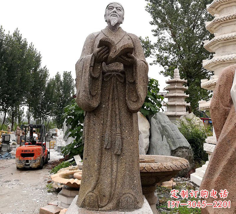 湖北中领雕塑--李时珍石雕定制