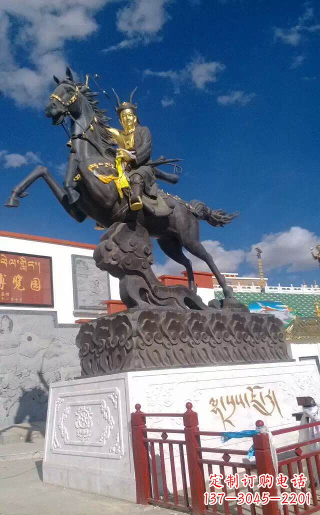 湖北古代骑马人物雕塑
