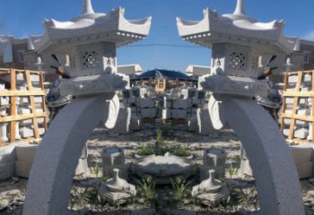 湖北精美大理石镂空石灯雕塑