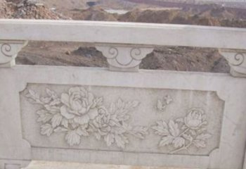 湖北牡丹花浮雕石栏板景观雕塑