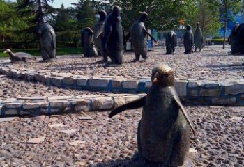 湖北企鹅动物铜雕