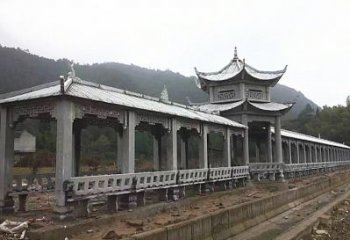 湖北中领雕塑定制精美的公园石雕亭子长廊