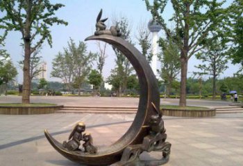 湖北典雅月亮铜雕