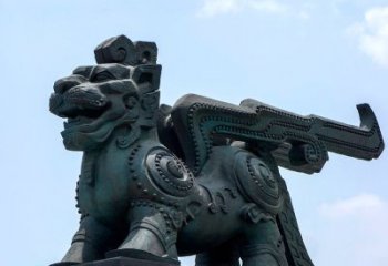 湖北中领雕塑-铜制獬豸雕塑