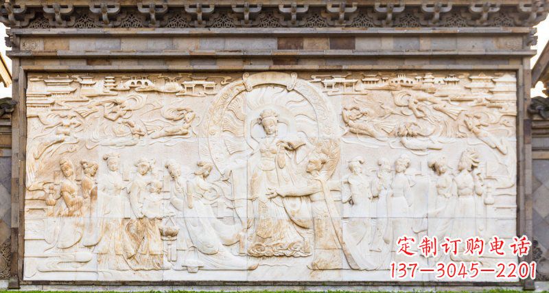 湖北中领雕塑:古代人物石浮雕影壁