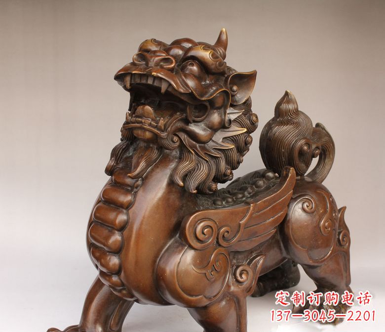 湖北古代神兽貔貅铜雕