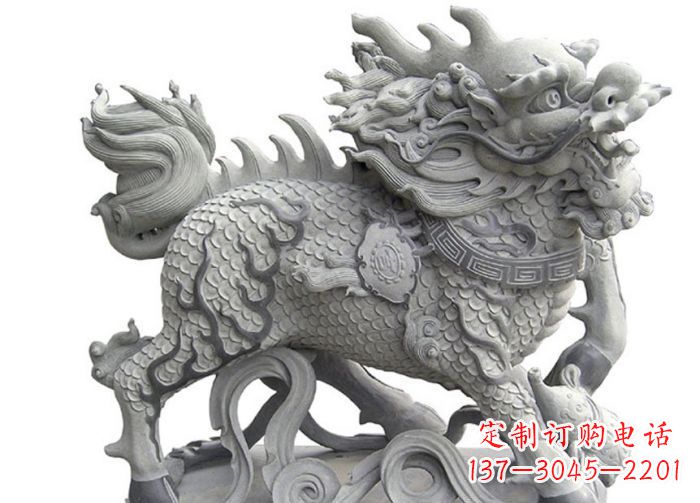 湖北中领雕塑|精美古典麒麟雕塑