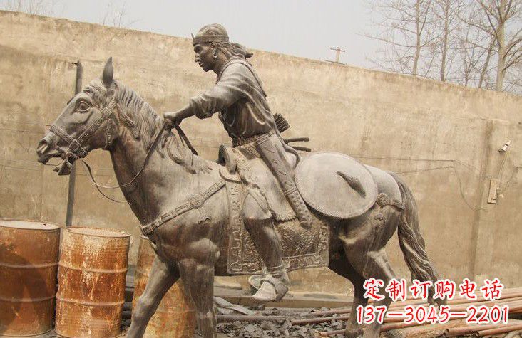 湖北古代战马铜雕塑