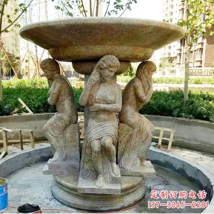 湖北古典石雕喷泉精美雕塑