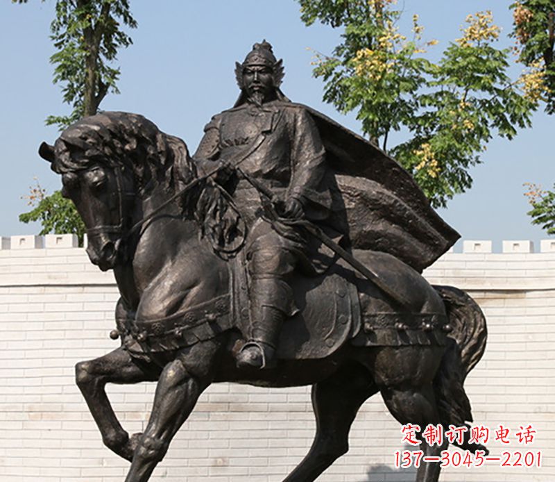 湖北古人将军骑马骑马铜雕