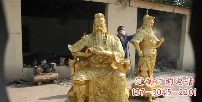 湖北关帝武财神铜雕，瑰丽艺术之美