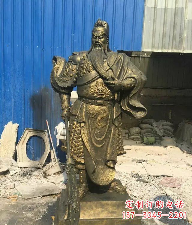 湖北精美雕刻的关公铜雕