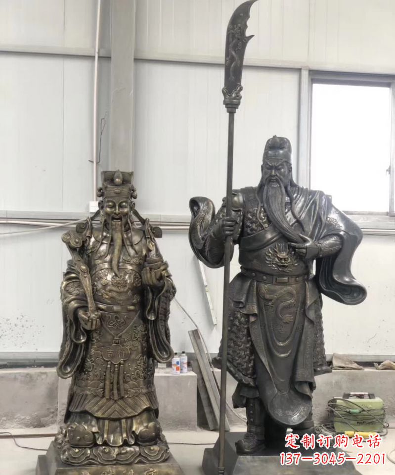 湖北关公财神雕塑