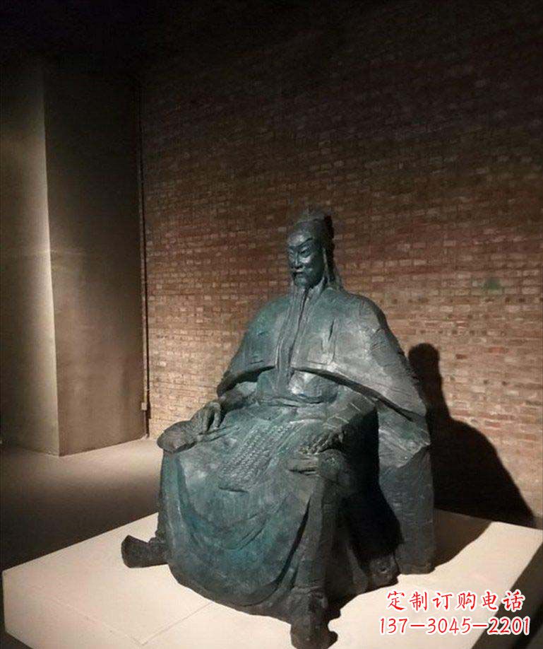 湖北古典御守关公铜雕