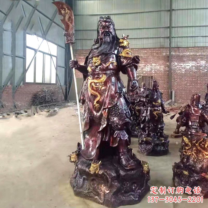 湖北国际级铜雕作品--关公关二爷神像