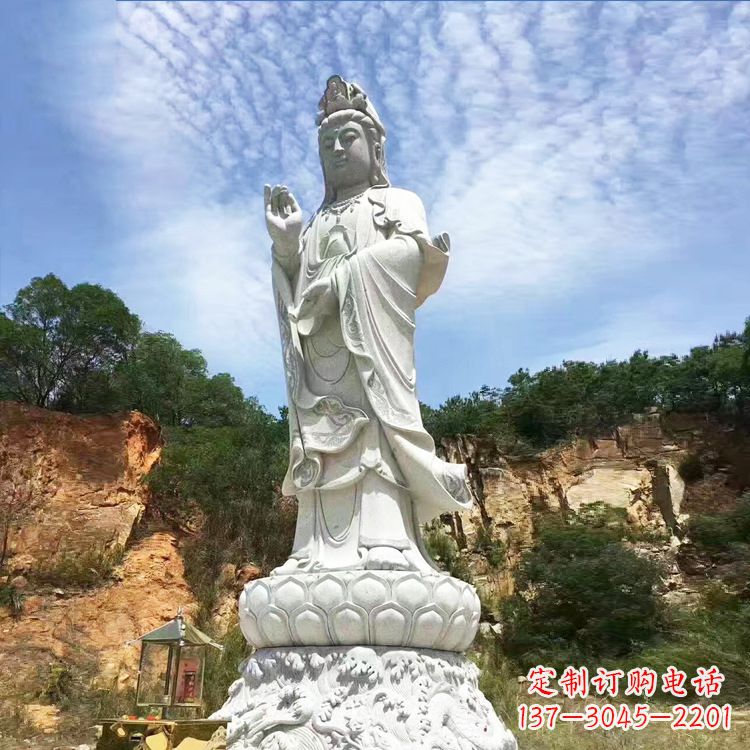 湖北观音菩萨石雕大型景观雕塑