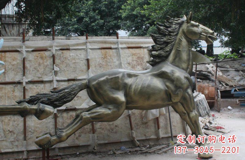 湖北广场奔马动物铜雕 (2)