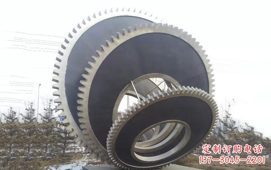 湖北广场不锈钢齿轮雕塑22