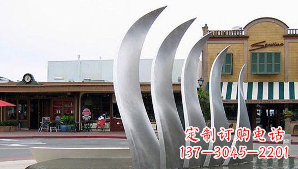 湖北广场不锈钢翅膀雕塑
