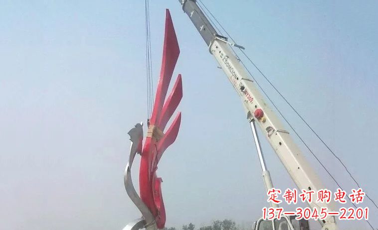 湖北独特而精致的不锈钢抽象凤凰雕塑