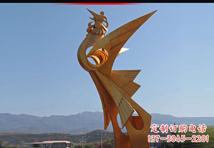 湖北中领雕塑凤凰抽象雕塑11英寸
