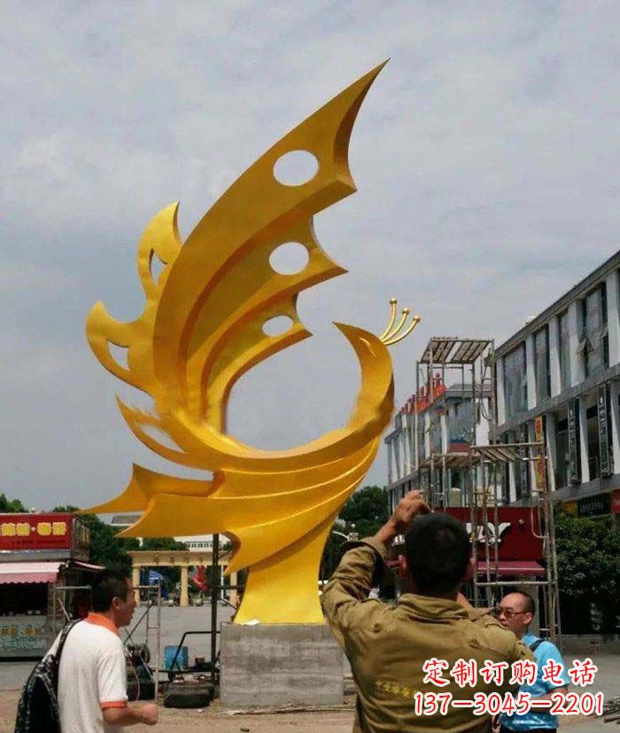 湖北精致大气的不锈钢抽象凤凰雕塑
