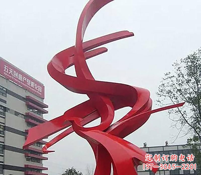 湖北不锈钢抽象飘带雕塑