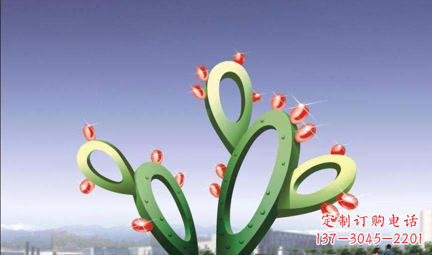 湖北大型不锈钢仙人掌雕塑