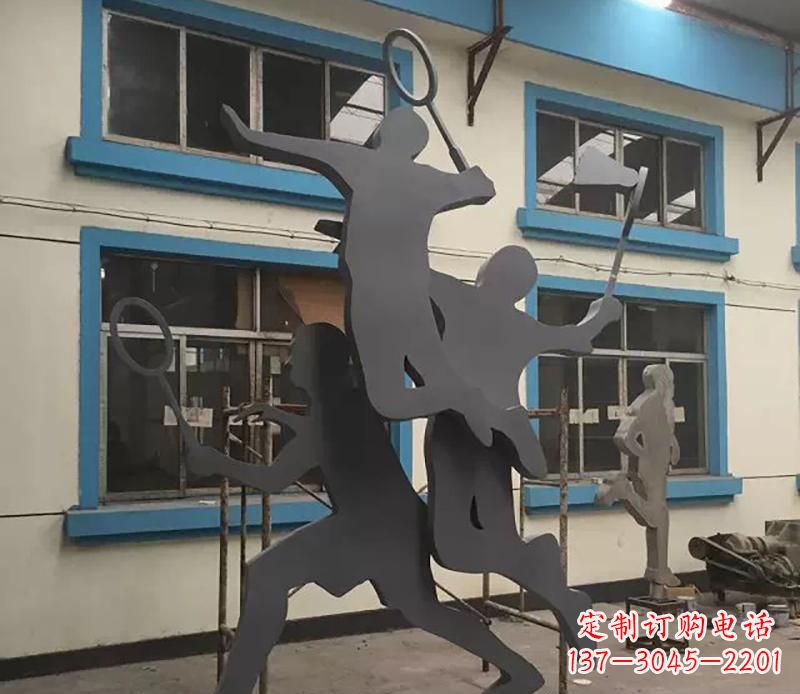 湖北不锈钢羽毛球运动雕塑