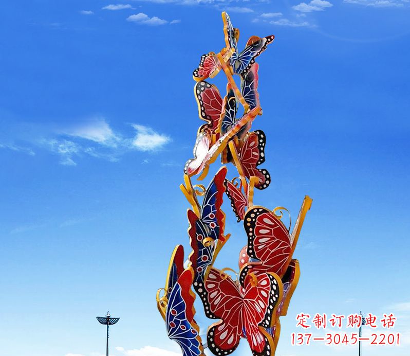 湖北浪漫的不锈钢大型蝴蝶雕塑