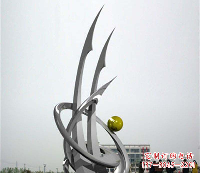 湖北广场不锈钢帆船抽象雕塑
