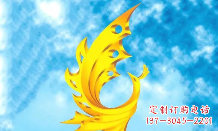 湖北广场不锈钢凤凰雕塑 (4)