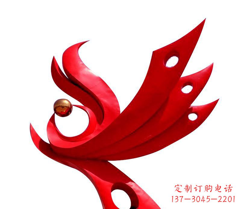 湖北广场不锈钢凤凰社区雕塑