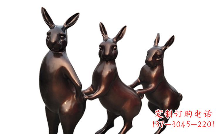 湖北天马行空的不锈钢光面兔子雕塑