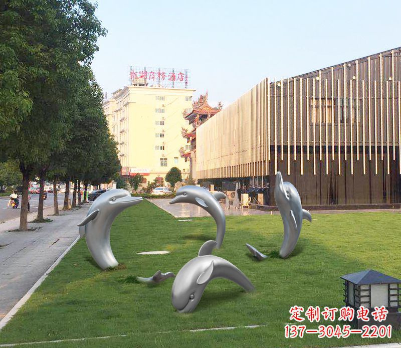 湖北艺术雕塑“海豚”摆件