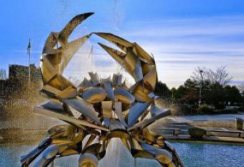 湖北优美雅致的不锈钢螃蟹抽象雕塑